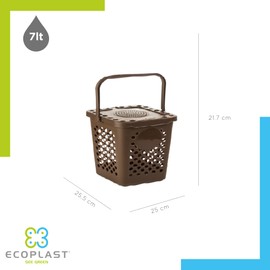 Ecoplast 7 Litre Brown Perforated Waste Bin