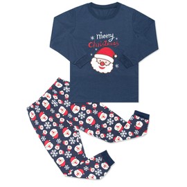 ELUTONG Boy's Christmas Pajamas Cotton Kids Santa Claus Pjs Toddler Clothes Long Sleeve Sleepwear Sets 6 Years