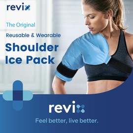 REVIX Shoulder Ice Pack for Rotator Cuff Cold Therapy, Arm Gel Ice Pack for Injuries Reusable, Flexible Cold Compression Wrap for Post-Workout Recovery, Fatigue and Shoulder Discomfort, Blue