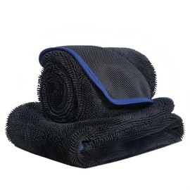 Sun&Stars Car Wash Towel, Microfiber Cloth, Thick, Twist Pile, Super Absorbent, Quick Drying, Soft, Anti-Scratch, Wipe, Clean, Set of 2 (23.6 x 39.4 x 2)