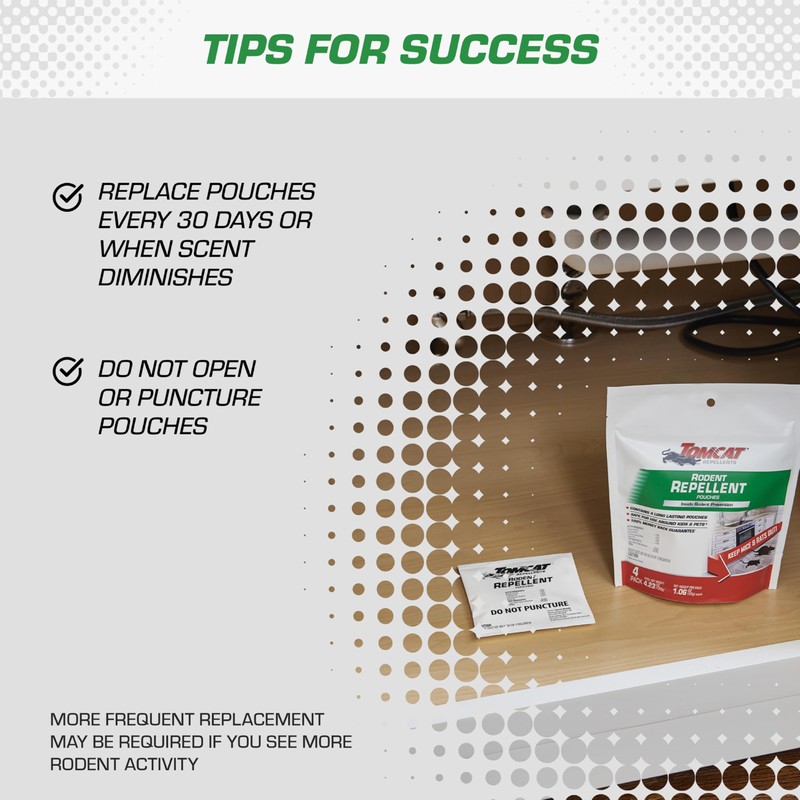 Tomcat Repellents Rodent Repellent Pouches, Ready-to-Use, Inside Rodent Prevention with