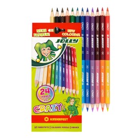 Jolly Superstick Crazy Colouring Pencils, Child Safe and Shatterproof, Non-Toxic, Extra Thick Lead