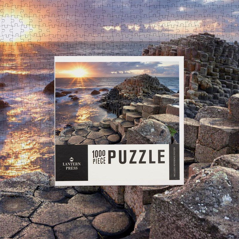 Lantern Press 1000 Piece Jigsaw Puzzle, Ireland, Sunset at Giant's