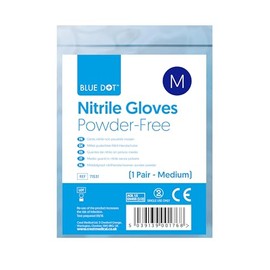 Blue Dots Nitrile Gloves (Pair) – Non-sterile – Latex-free – Smooth Examination Gloves - Medium (2)