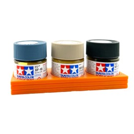 Jeff Did it! 23ml Paint Bottle Display/Holder - Holds 3 Bottles Compatible with Tamiya 10ml Bottles with Anti-Slip Rubber Feet - 3D Printed (Orange)