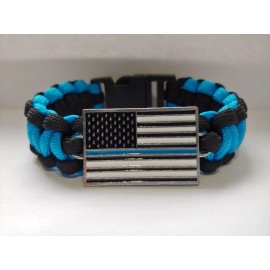 Unbranded Thin Blue Line Paracord Bracelet 550 ~ U.S. Seller