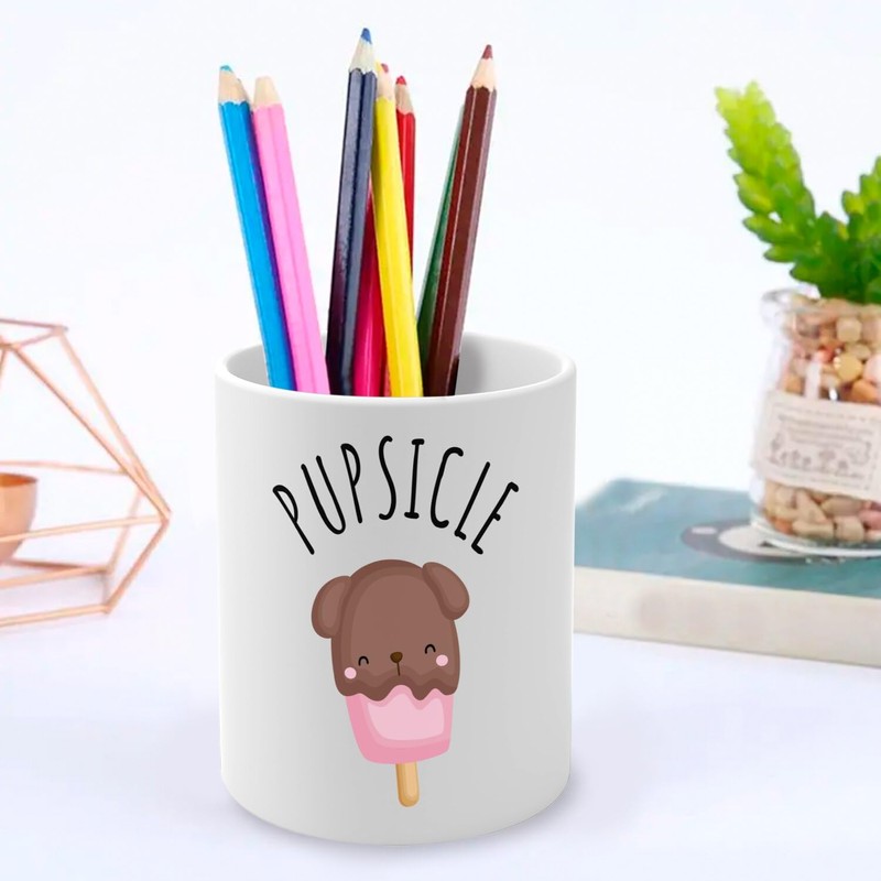 Fabulous Pupsicle Dog Ice Cream Pets Ceramic Pen Pot 11oz