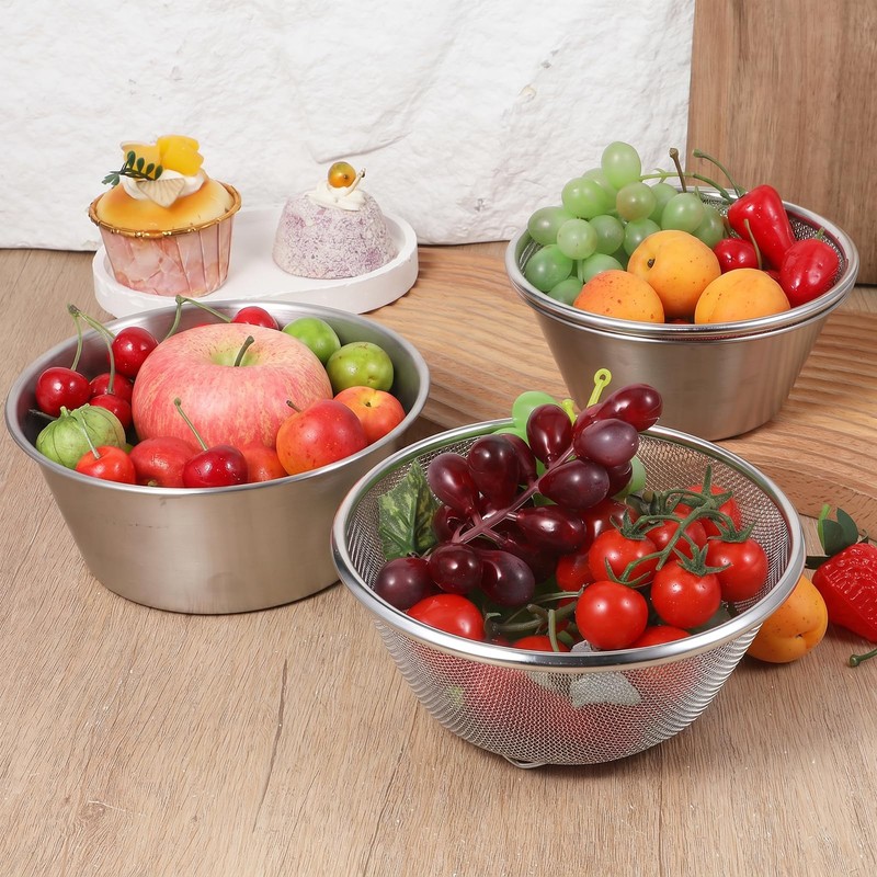 4 Pcs Mini Colander Food Strainer 304 Stainless Steel Fine