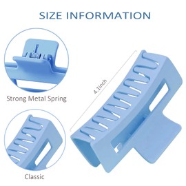 Bridesmaid Hair Claws Bachelorette 4.1 Inch Square Hair Clips Set of 5 Bridal Shower Hair Claw Clips ideas Gift for Wedding Party Favors Bridesmaid Proposal Gifts (White&Blue) (5pcs-White & Blue)