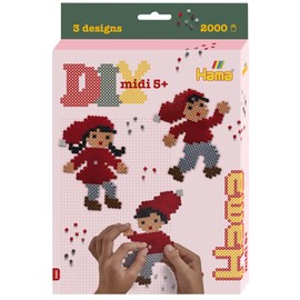 Hama Beads DIY Box - Christmas Fun | Approx. 2.000 Fuse Beads, 1 Large Square Pegboard, Design Sheet, Instructions & Ironing Paper | Mosaic Decoration Arts & Craft for Creative Children Ages 5+