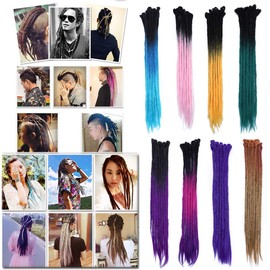 24 inch Dreadlocks Dread Extensions Pink for Women Handmade Synthetic Dreadlock Extensions Twist Crochet Braids Long Single Ended for Reggae & Hip-hop 20 Strands