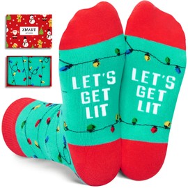 Zmart Christmas Gifts Ideas for Kids - Holiday Socks for 10-12 Years Old, Christmas Light Socks, Stocking Stuffers
