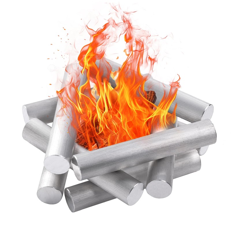 10-Pack 99% Pure Magnesium Fire Starter Rods (3.5x0.63 Inch) Compatible