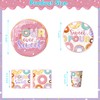 157pcs Four Ever Sweet Birthday Decorations Girl Include Banner, Hanging,