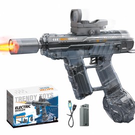 2026 Model Electric Water Gun, High Speed Continuous Fire Type, Electric Water Gun, LED Light Ejection Effect, Rebound Design, 13.5 fl oz (400 ml) Water Reservoir Tank, 26.2 - 32.8 ft (8 - 10 m