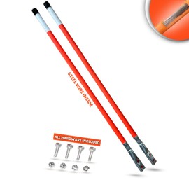 30" Length - Reflective, Universal, Unbreakable Orange Snow Plow Guide Markers with Steel Wire Inside (6)