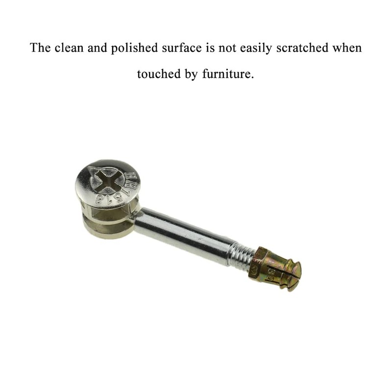 Hahiyo Furniture Connector Cam Lock Fittings Dowel Flat Back Fastener
