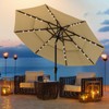 ABCCANOPY 3-Tiers 9FT Solar Patio Umbrella, Outdoor Umbrella with 32