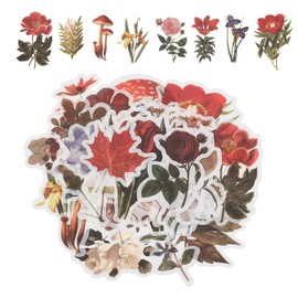 NICENEEDED 2 Pcs Flower Stickers for Scrapbooking, Floral Decorative Scrapbook Stickers, Vintage Stickers Set Transparent Stickers for Art Craft Journal Planner Bottles Phone Cases Laptops Decors