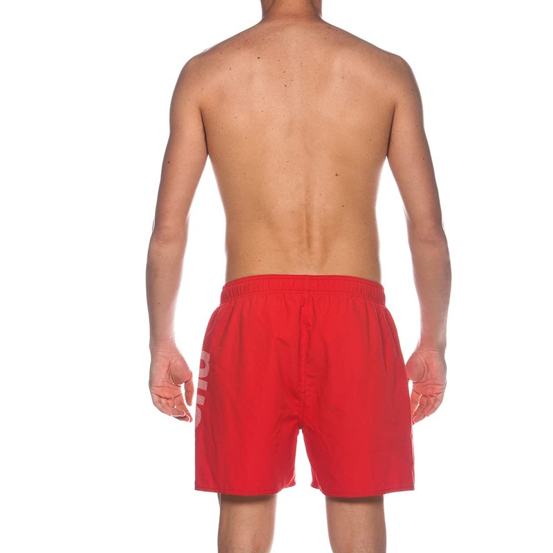 arena Men's Fundamentals Logo Beach Short, Red/White, Medium