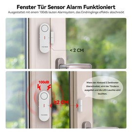 TechRise Door Alarm Window Alarm Burglary Protection Door Alarm Sensor 3-Way Volume Control Wireless Home Security Alarm System with Doorbell, Quick Installation for Home/Hotel/Apartment/Garage (Set