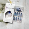 24Pcs Spring Press on Nails Medium Blue Gradient Fake Nails