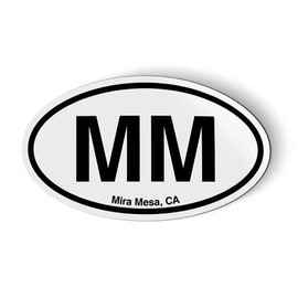 Stickers and Tees MM Mira Mesa California Oval - Flexible Magnet - Car Fridge Locker - 5.5"