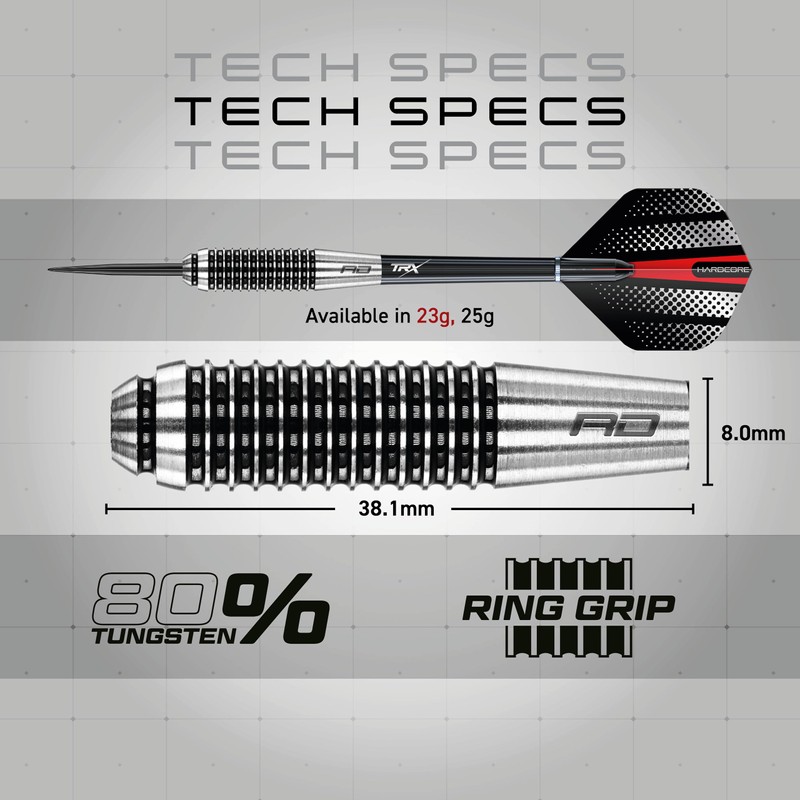 RED DRAGON Megaton: 23g Flightmaster - Tungsten Darts Set with