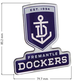 Fan Emblems AFL Fremantle Dockers Lensed Chrome Supporter Logo Decal