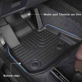 Hutisya Floor Mats for Nissan Kicks 2025 SR SV(Not fit S) Waterproof TPE Material Custom Fit Liners Durable & All Weather （2 Rows Floor Mats & Trunk Mat with Backrest Mat Black