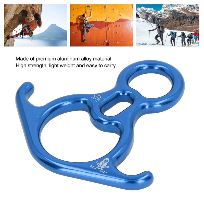 Descender Gear Aluminium Alloy 40KN Pulling Force Ox Horn Shaped