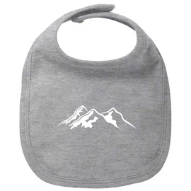 Huuraa Baby Bib Mountain Silhouette Mountain Unisex Bib with Motif for All Mountain Athletes Gift Idea for Newborns and Toddlers, heather grey