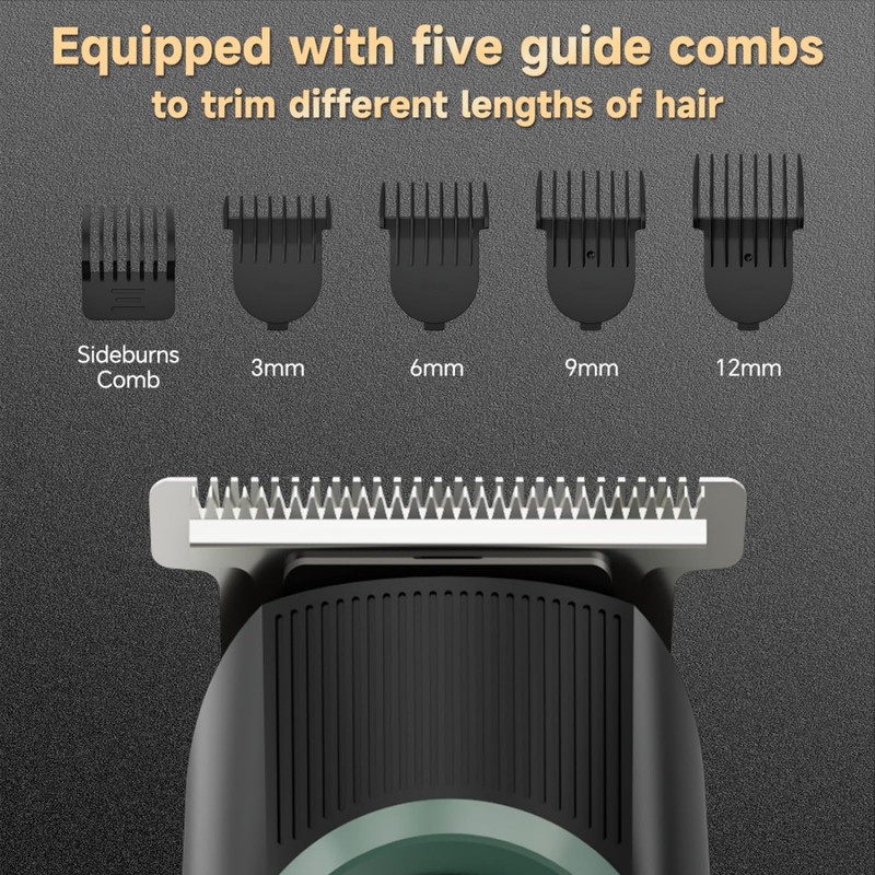5-in-1 Beard Trimmer for Men, Hair Clippers Grooming Kit, Cyan