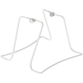 GIBSON HOLDERS 2X15 Adjustable White Wire Dual-Sided Display Easel, Two Opposing Ledges for Holding 2 Items, 5" W x 5.5" D x 4" H