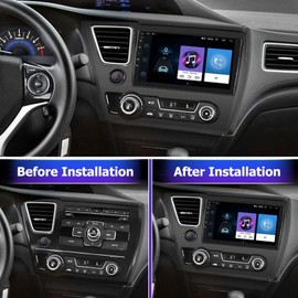 Aublinto Android 13 Car Radio Stereo Upgrade Replacement for Honda Civic 2013-2017 Wireless CarPlay/Android Auto/ 9 Inch Touch Screen/GPS Navigation/AHD Backup Camera/Mic/FM/WiFi/SWC/Mirror Link