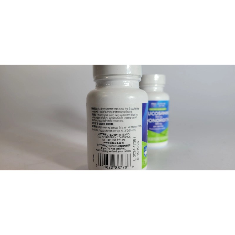 riteaid PACK OF 2 Glucosamine Chondroitin Gluten/Soy Free -120 CAPSULES