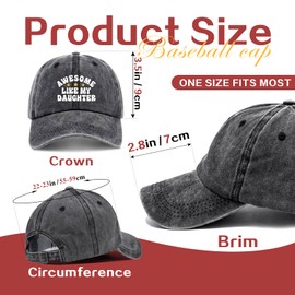 zcyhtqp, Awesome Like My Daughter, Funny Girl Dad Baseball Cap for Men, Trucker Hats with Sayings, Adjustable Cotton Baseball Cap Black