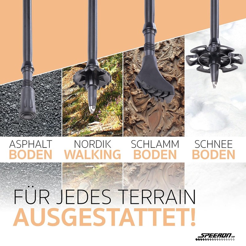 Speeron Anti-shock Hiking Poles: 1 Pair Telescopic Hiking Poles, Aluminium,