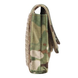 KRYDEX Tactical Helmet Counterweight Pouch with Elastic Flashlight Chemlight Battery Holder for OPS Fast BJ PJ MH Type Helmets (Multi Camo)