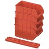 9.5"x6"x5" Stackable Storage Bins 4-piece Set W/ Rail