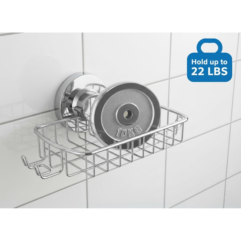 Soap Dish for Shower Suction Cup Powerful Vacuum System Rustproof
