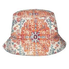 Bucket Hat Packable Breathable Sun Hats for Women Men Teens Unisex Summer Travel Beach Fisherman Cap, Bohemian Ethnic Trendy Boho, One Size