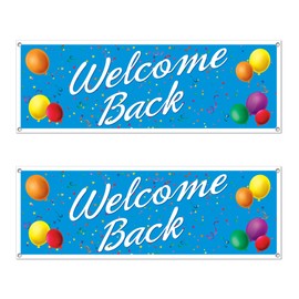 Beistle , 2 Piece Welcome Back Sign Banners, 5' x 21''