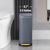 SYNCVIBE Slim Bathroom Trash Can Foot-Operated Stainless Steel Garbage Can
