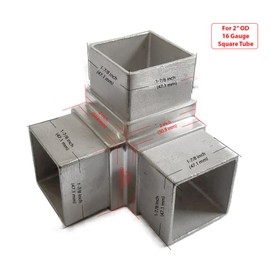 Stainless Steel 316 Flush Joiner 3-Way Structural Fitting Handrail Connector 90 degree for 2" OD (16 Gauge, 1.5mm) Square Tubing