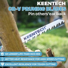KEENTECH CR-V Sawzall Pruning Blades, 12 Inch 5TPI, with Fleam Ground Teeth for Tree Branch Root Wood, PVC Pipe Cutting, Reciprocating Saw Blade Fast Cutting for Professional, DIYer, Gardener, 5 Pack