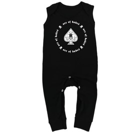Baby Moo's ACE OF BABES Heavy Metal Baby & Toddler Romper | Alternative Rock Dungarees Baby Clothes New Baby Gift Idea (Black, 3-6 months)