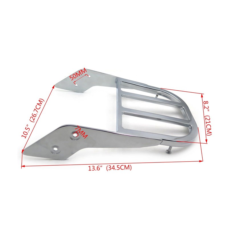 HASkulle Luggage Rack Chrome for Honda VTX 1300C 2002-2006 VTX