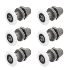 uxcell 6 Pcs Shower Door Rollers, 23mm Dia Bathroom Glass Door Rollers Runners for 4-6mm Glass Door, Sliding Door Pulleys Wheels Replacement for Kitchen Pan Glass Sliding Door, White