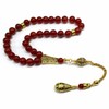 ALBATROSART -Luxury Collection- Prayer Beads-Worry Beads-Tesbih-Tasbih-Tasbeeh-Misbaha-Masbaha-Subha-Sebha-Sibha-Rosary (Red Agate-Gold Drop (10